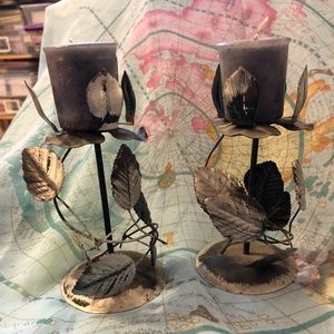Vintage Aluminum Candle Holders
